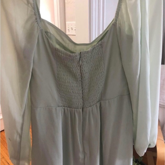 Abercrombie Chiffon Sleeve Slit Leg Midi Dress - Picture 3 of 5